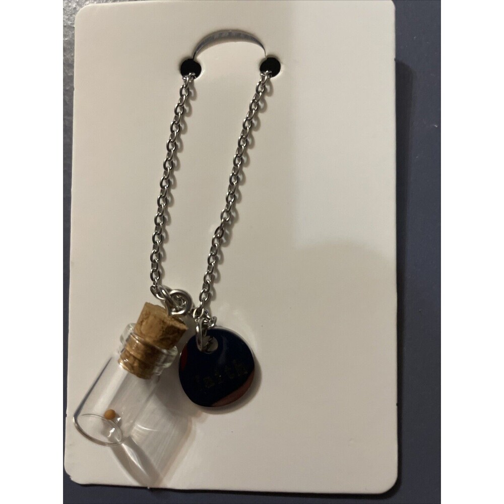 Mustard Seed Faith Bottle Necklace Christian Jewelery Gift Bible Verse Mathew...